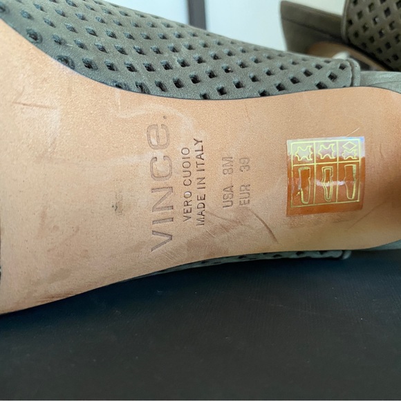 Vince Aden Laser-Cut Peep Toe high heels, EUR 39 M Army green Slingback Sandals - Picture 3 of 10